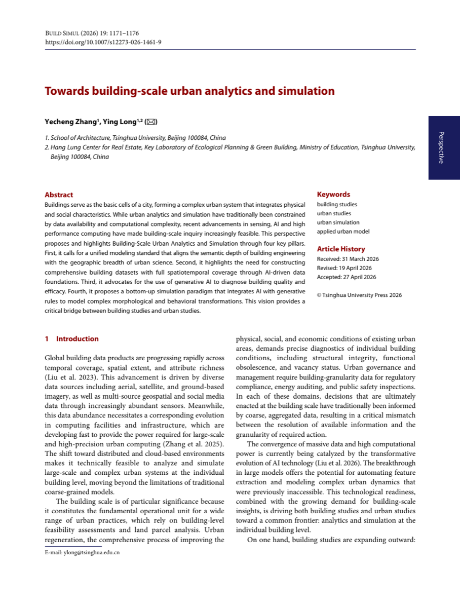 Towards building-scale urban analytics and simulation
